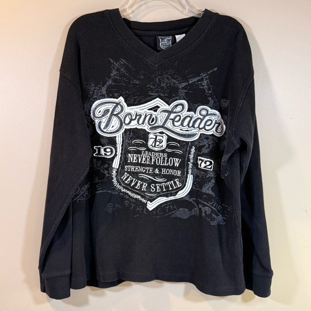 Vintage Evolution Indesign XL Waffle Thermal Y2K Grunge Revival Streetwear Black
